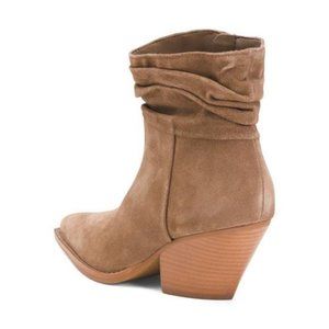 VINCE CAMUTO Made In Brazil Suede Nerlinji Slouch Heeled Booties - 8.5
